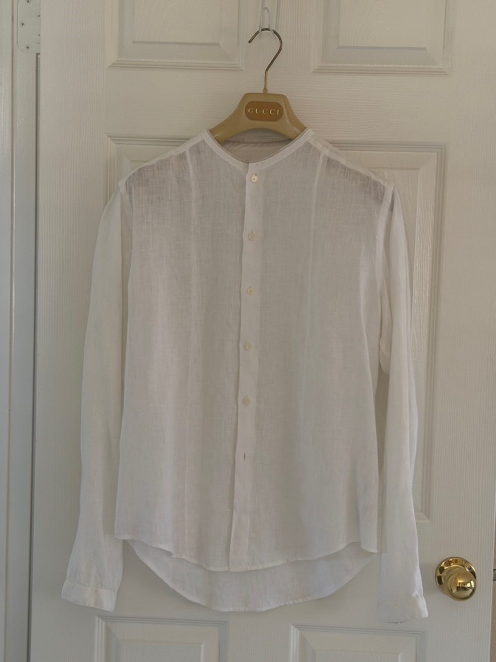 Zara White linen Lightweight Button-Down Shirt